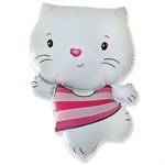 Воздушный шар 32" Котенок белый
