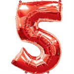 Воздушный шар 34" Цифра 5 красная