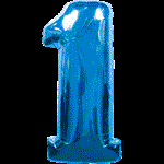 Воздушный шар 34" Цифра 1 синяя