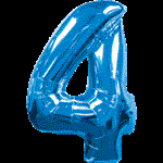 Воздушный шар 34" Цифра 4 синяя
