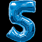 Воздушный шар 34" Цифра 5 синяя