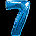 Воздушный шар 34" Цифра 7 синяя