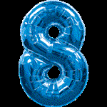 Воздушный шар 34" Цифра 8 синяя