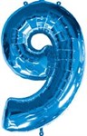 Воздушный шар 34" Цифра 9 синяя
