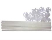 Палочка с розеткой для крепления надутого воздушного шарика 25 шт. белые