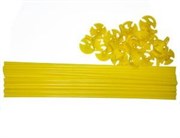 Палочка с розеткой для крепления надутого воздушного шарика 25 шт. желтые