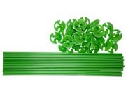 Палочка с розеткой для крепления надутого воздушного шарика 25 шт. зеленые