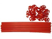 Палочка с розеткой для крепления надутого воздушного шарика 25 шт. красные