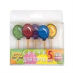 Воздушные шарики Свечи на пиках для торта 5 шт.