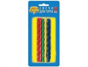 Праздничные свечи для торта Спираль 14 см мульти 12 шт.