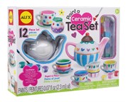 Игрушечная посуда ALEX Чайный сервиз набор Распиши фарфоровый сервиз с красками и кистью 12 предметов