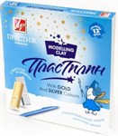 Пластилин классический с золотом и серебром серия ПРЕСТИЖ 12 цветов 240 гр ЛУЧ
