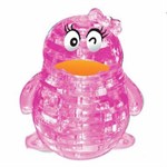 3D Crystal Puzzle головоломка Пингвин с подсветкой розовый