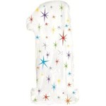 Фольгированный воздушный шар 42" Цифра 1 Звезды