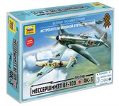 Сборные модели Игровой набор Великое противостояние Истребитель ЯК-3 против Мессершмитт BF-109 масштаб 1/72 Звезда 5201