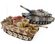 Уценка Танковый бой радиоуправляемый Абрамс и Тигр 1:24 ИК пушка