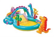 Надувной игровой центр Бассейн с горкой надувными игрушками фонтанчиком DINOLAND INTEX 57135