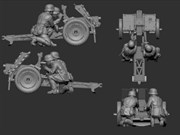 Немецкое 75-мм пехотное орудие с расчетом Сборная модель 1/72 Звезда 6156