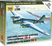 СБ-2 Советский скоростной бомбардировщик сборная модель самолета 1/200 Звезда 6185