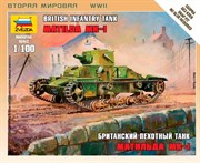 Матильда МК-I Британский пехотный танк сборная модель 1/100 Звезда 6191