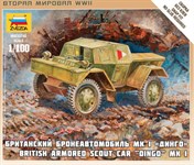 Британский бронеавтомобиль Даймлер Мк-1 Динго Сборная модель автомобиля 1/100 Звезда 6229