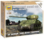 Шерман Американский танк сборная модель 1/100 Звезда 6263