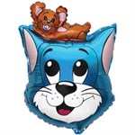 Фольгированный воздушный шар 27" Фигура Кот синий