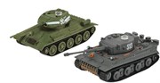 Танковый бой радиоуправляемый Т-34 и Тигр I ИК пушка 1:72