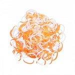 Плетение браслетов из резиночек Rainbow Loom Набор силиконовых резинок и С-клипс двухцветные Оранжевые-Белые Рейнбоу Лум