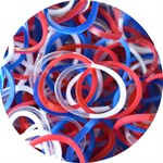 Плетение браслетов из резиночек Rainbow Loom Набор резинок и С-клипс Красные Синие Белые Патриот Рейнбоу Лум