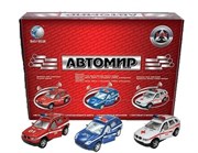 Машинка металлическая инерционная Автомир со светом и звуком  Полиция Пожарная Скорая помощь