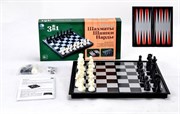 Настольная игра 3 в 1 Шахматы Шашки Нарды с магнитной доской 32 х 32