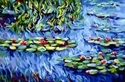 Картина с алмазными стразами на холсте Кувшинки