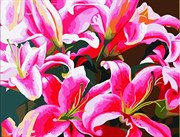 Картина с алмазными стразами на холсте Лилии