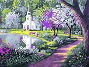 Картина с алмазными стразами на холсте Летний сад