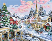Картина с алмазными стразами на холсте Зимняя сказка