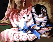 Картина с алмазными стразами на холсте Игра котят