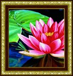 Мозаичная картина со стразами Алмазная живопись Цветок лотоса