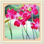 Мозаичная картина со стразами Алмазная живопись Лотосы