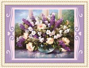 Мозаичная картина со стразами Алмазная живопись Летние цветы
