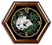 Мозаика из пайеток Электронные часы Панда