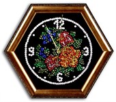 Мозаика из блесток Электронные часы Розы