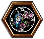 Мозаика из пайеток Электронные часы Птичка