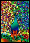 Витраж Картина красками на стекле Жар-птица