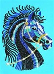 Мозаика из блесток и бусин Черная лошадь Sequin Art KSG
