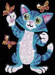 Мозаика из блесток Котенок с бабочками Junior Sequin Art KSG