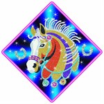 Раскраска с блестками и мозаикой из пайеток Лошадь Stardust Sequin Art KSG