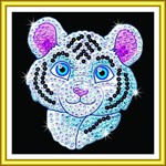 Мозаика из пайеток Белый тигр Junior Sequin Art мини KSG