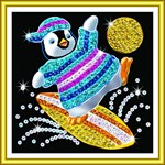 Мозаика из блесток Пингвин Junior Sequin Art мини KSG