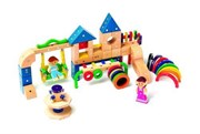Магнитный деревянный конструктор Детская площадка Genii Creation